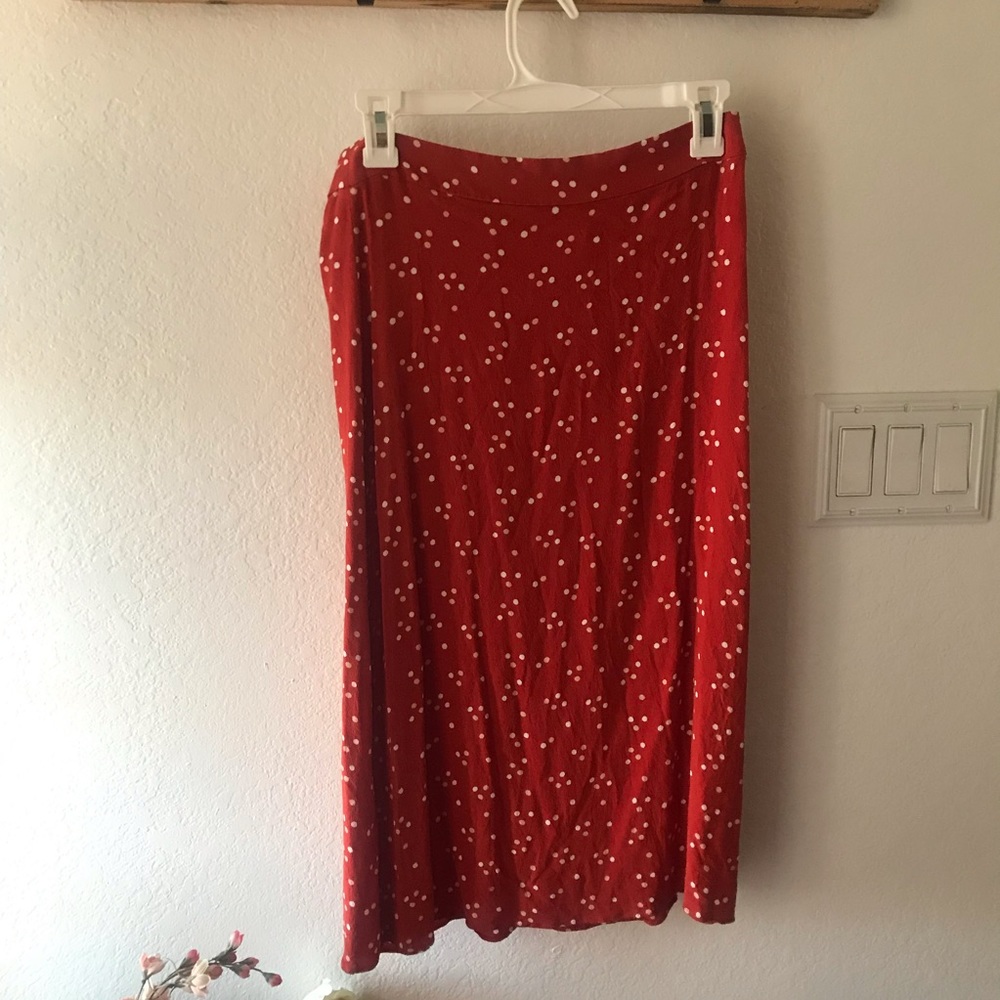 Madewell Polkadot Midi Skirt